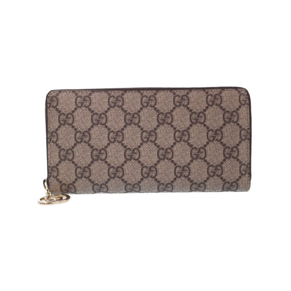 Gucci GG Supreme Zip Around Wallet Round Long